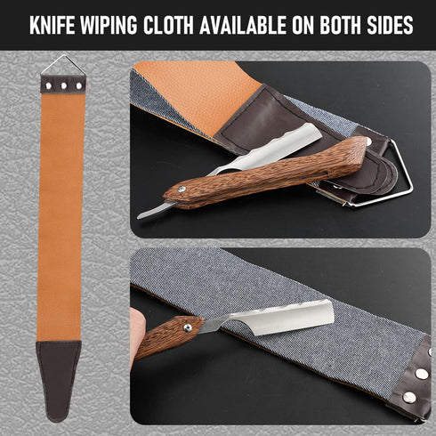 Professional Straight Razor with Strope - Premium Stainless Steel Shaver for Men Home & Salon Grooming