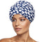 INNELO Luxury Shower Cap for Women, Reusable Waterproof Double Layered Hair Cap with Adjustable Strap, Blue