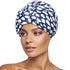 INNELO Luxury Shower Cap for Women, Reusable Waterproof Double Layered Hair Cap with Adjustable Strap, Blue