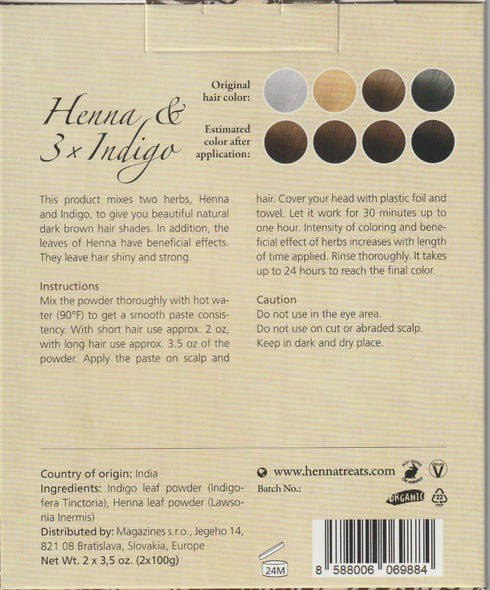 Henna & Indigo - Dark Brown Hair Dye
