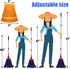 Commercial Mop Heavy Duty Industrial Mop with 77inch Long Handle, Looped-End String Wet Mop with 2 Mop Heads for Home, Garage, Office Floor Cleaning (Blue-Orange)