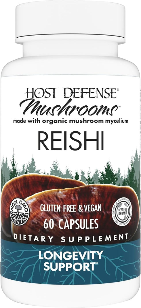Host Defense Reishi Capsules - Heart & Immune Health Support Supplement -