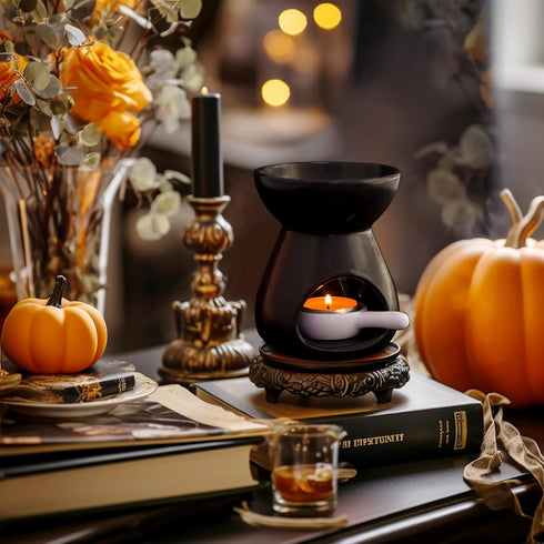 Set 2, ComSaf Essential Oil Burner Wax Melt Burners of Aromatherapy Aroma Burner Ceramic Oil Diffuser Candle Tealight