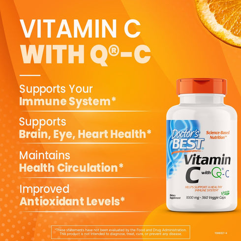Doctor's Best Vitamin C with Q-C, 1000mg, Non-GMO, Vegan, Gluten Free, 360 Count