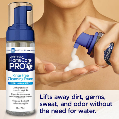 HomeCare PRO No Rinse Body Wash Cleansing Foam, 5oz - Easier Cleansing for Caregivers Managing Incontinence