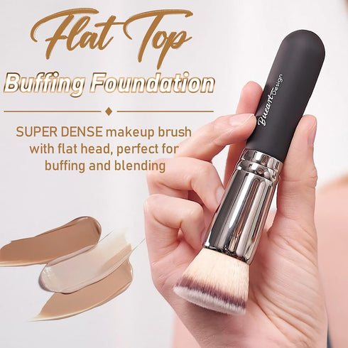 Flat Top Buffing Foundation makeup Brush ULTRA SOFT DENSE Kabuki Make up Brush for Liquid, Cream, Mineral Powder Blending, Flawless Face Brush makeup Brushes