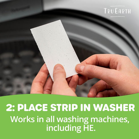 Tru Earth Compact Dry Laundry Detergent Sheets, Unscented, Up to 128 Loads, 64 Sheets, Eco-Strip Liquidless