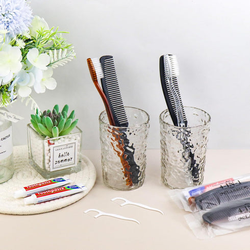 100pcs Disposable Toothbrushes with Toothpaste and Comb Floss Individually Wrapped, 4-in-1 Bulk Kit for Homeless,