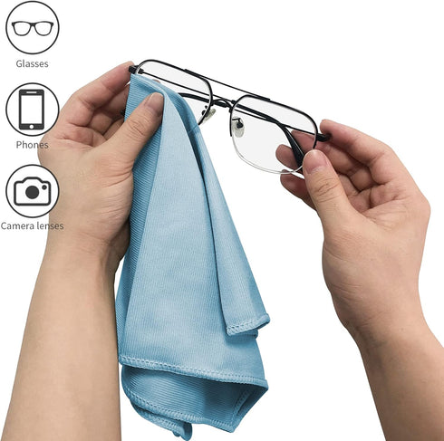 12 Pack Microfiber Glass Cleaning Cloth, 12 Inch X 16 Inch, Lint Free for Quickly Cleaning Windows, Mirrors, Glasses