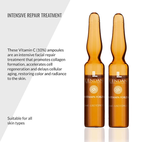Lendan 12 2 ml - Vitamin C Ampoules - x - Intensive Radiance Treatment - Helps Promote Skin Radiance and Smoothness