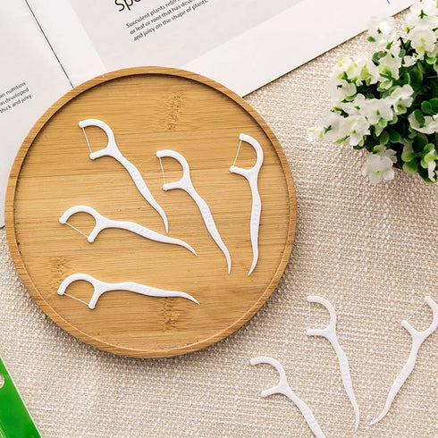 100 PCS White Dental Floss Picks, Clean Floss Picks for Oral Care