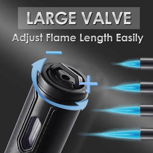 Urgrette 3 Pack Butane Torch Lighters, 6-inch Adjustable Jet Flame Refillable Pen Lighter for Grill BBQ Camping