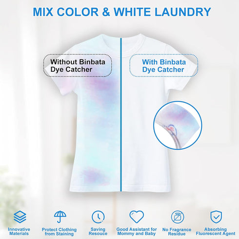 Color Grasper for Laundry 24 Count, Fragrance Free Dye Catcher Sheets for Home Use