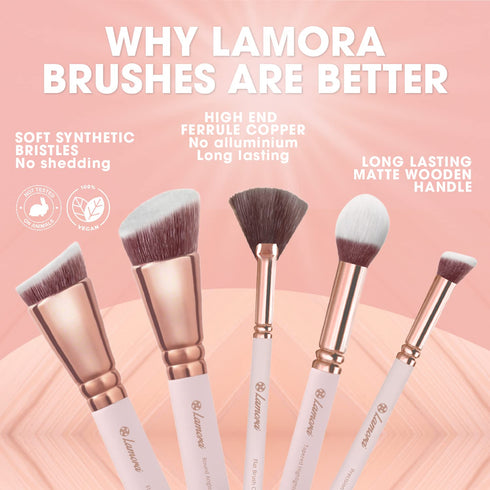 Pro Face Contour Brush Set, Synthetic Sculpting and Highlighting Kit for Cream Blush, Powder, and Foundation