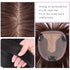 Middle Part Silk Base Human Hair Topper - 7x10cm Clip in Hairpiece with Wispy Fringe, Dark Reddish Brown