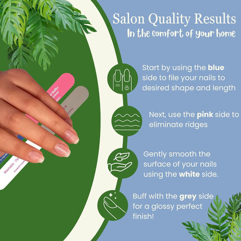 Tropical Shine Colossal 4-Way Blue-Pink Buffer - Professional Nail File & Buffer for Shaping and Polishing Nails