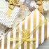 Gift Wrapping Supplies, 8 Sheets White Gold Gift Wrapping Paper, 10 Pull Bows, 24 Yard Glitter Ribbon, 12 Thank You