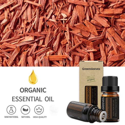 GREENSLEEVES Sandalwood Essential Oil, 0.33 Fl Oz, 100% Natural for Aromatherapy, Body Care, and Cleaning.