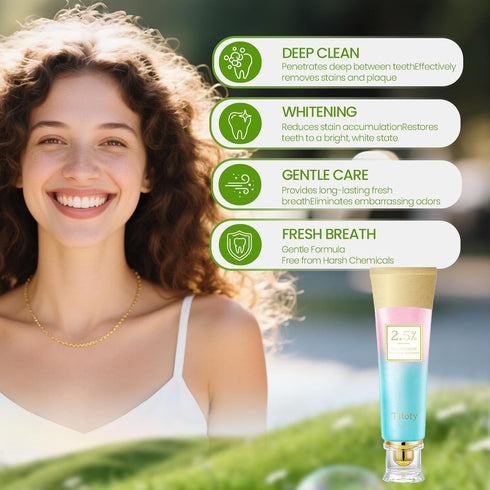 TITOTY 2.5% (1.0) Niacinamide Whitening Toothpaste, Niacinamide Intensive Whitening Toothpaste with Natural Gentle Care