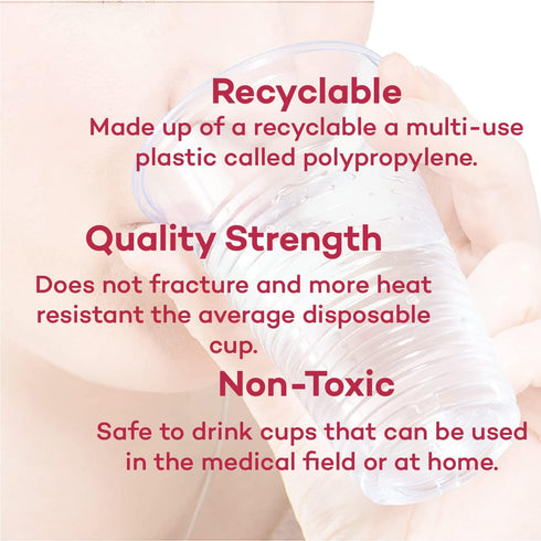 Dealmed 3 oz. Disposable Plastic Cups – 100% Recyclable for Doctor's Offices, Schools, and Hospitals (Pack of 100)