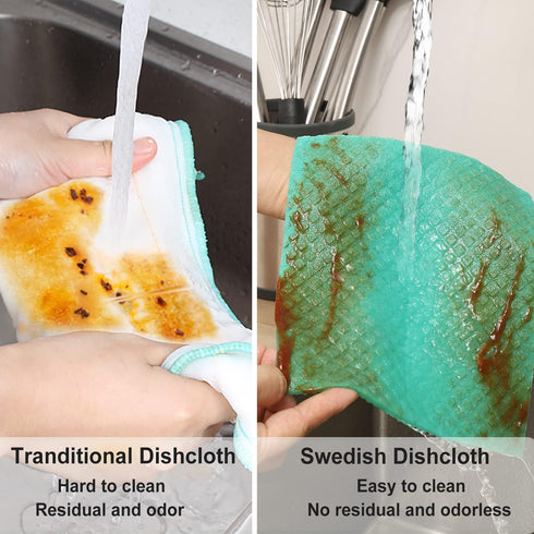 JECOLE 10 Packs Swedish Dishcloths for Kitchen, Reusable Paper Towels Compostable Swedish Dish Clothes for Kitchen