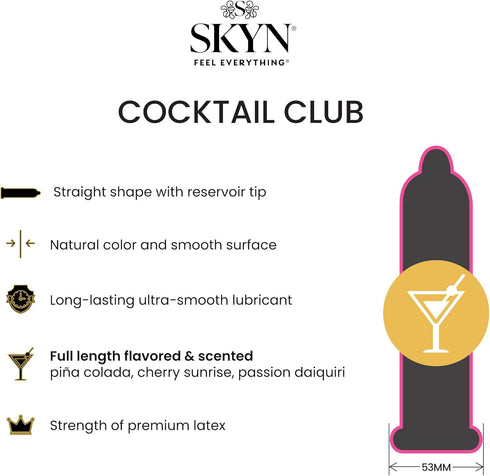 SKYN 36 Count 10 Count Elite Ultra-Thin Condoms and Cocktail Club Flavored Condoms