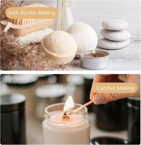 ESSLUX Essential Oils Set for Diffuser, Massage & Candle Making - Natural Scents, 6 * 10ml - Rose, Jasmine, Gardenia,