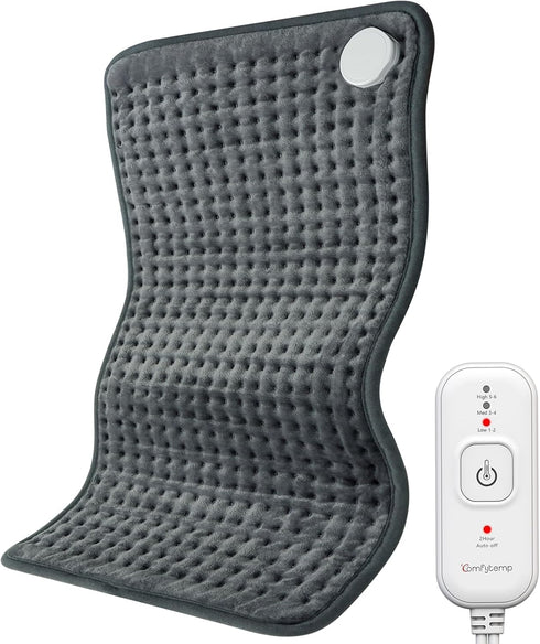 Comfytemp Electric Heating Pad, Large 12"x24" for Back Pain & Cramps Relief, Washable, 2H Auto Off, Gifts for Men Women