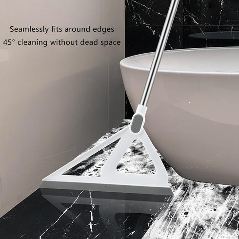 Multifunction Magic Broom - Rubber Squeegee Broom with 53" Long Handle for Floor Cleaning, Grey