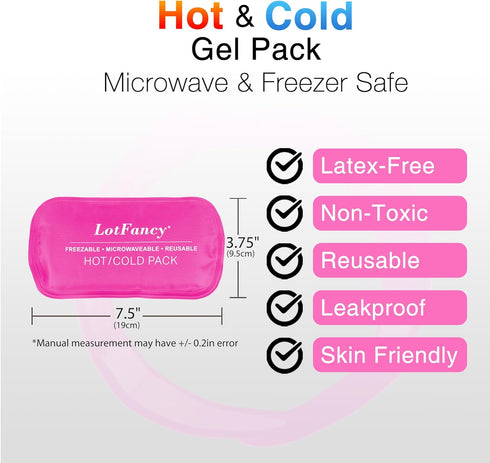 LotFancy Face Ice Pack Wrap with 4 Reusable Hot Cold Therapy Gel Packs for TMJ, Wisdom Teeth Pain Relief (Pink)