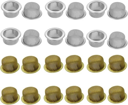 24pcs Premium Stainless Steel Pipe Screens - 0.5 Inch Diameter with Storage Box