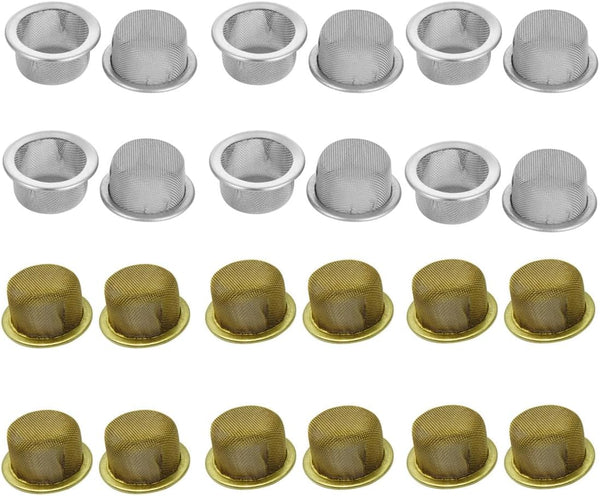 24pcs Premium Stainless Steel Pipe Screens - 0.5 Inch Diameter with Storage Box