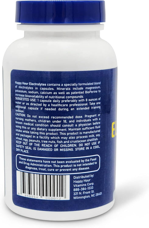 Electrolyte Pill Supplement, 100 Pills, Vegetarian Capsules with Magnesium, Potassium, Sodium & Calcium for Hydration