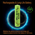 Rechargeable AAA Batteries NiMH 1.2V 1100mAh High Capacity for Home Devices (16 Pack)