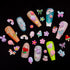 Pack of 200pcs Cute & Sweet 3D Nail Charms for Acrylic Nails, Flower Bee Bear Butterfly Decorations & DIY Accessories