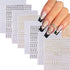 Letters Nail Art Stickers, English Alphabet 3D Self-Adhesive Metallic Gold Silver Decals for DIY Manicure Supplies