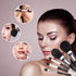 Travel Makeup Brushes Set with Pouch, 5PCS Double Ended Mini Cosmetic Brushes Kit for Professional Makeup (Black)