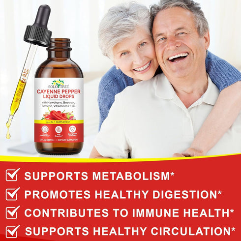 ISUNRISE D3 K2, 60ml Cayenne Pepper Drops Supplement Liquid with Hawthorn Berry, Vitamin Beet Root Powder, Ceylon