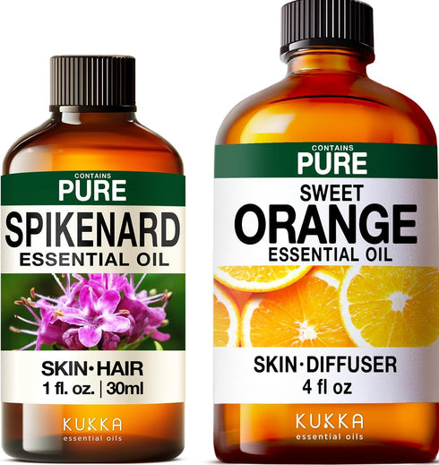 Spikenard Essential Oil for Diffuse & Orange Essential Oil for Diffuser Set