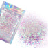 Iridescent Body Glitter, 15g Chunky Holographic Glitter for Face, Hair, Eye, and Body, Festival Accessories