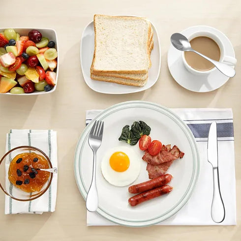 8 PCS Bariatric Plates for Portion Control, Silverware Serving Spoons, Forks, Knives with Storage Bags
