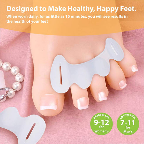 Soft Toe Spacers for Beginners, Toe Separators for Alignment, Silicone Bunion Corrector for Women Big Toe