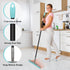 Multifunction Magic Broom, Silicone Floor Squeegee Broom with 59" Long Handle for Cleaning, Blue