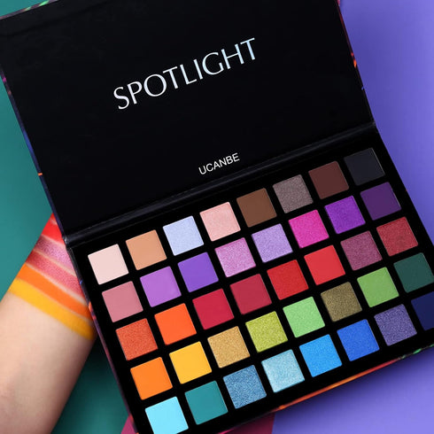 UCANBE Spotlight Eyeshadow Palette, Professional 40 Color Eye Shadow Matte Shimmer Makeup Pallet Waterproof