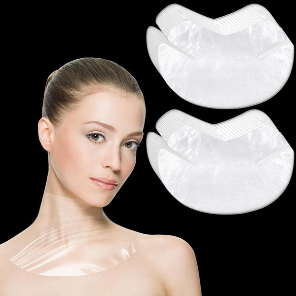 200 Sheet Disposable Neck Wrinkle Mask for Moisture Lock, Plastic Neck Mask Paper Sheets for DIY Skin Care Firming