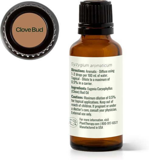 Plant Therapy Clove Bud Essential Oil 100% Pure, 30 mL (1 oz), Undiluted, Natural Aromatherapy