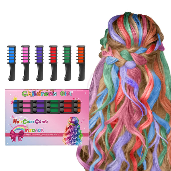 New Hair Chalk Comb Temporary Hair Color Dye for Girls, Washable Hair Chalk for Ages 4-12