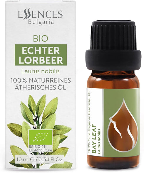 Essences Bulgaria Organic Bay Leaf Essential Oil - 1/3 Fl Oz | 10ml | 100% Pure and Natural, Therapeutic Grade