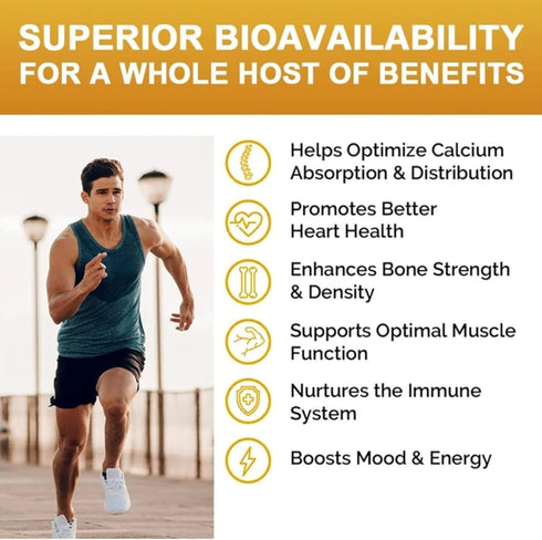 Extra Strength 4-in-1 Calcium + Vitamin D3 + K2 + B12 Supplement Complex, 120 Softgels for Bone and Immune Health, 60