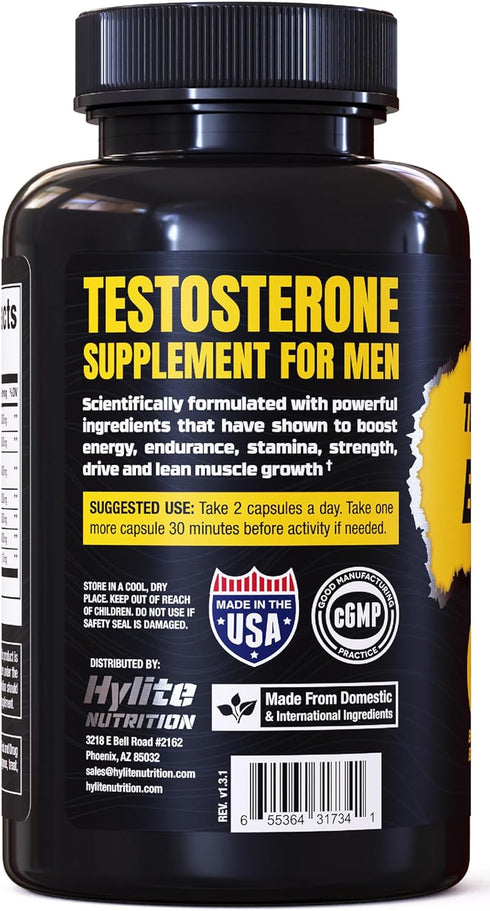 Testosterone Booster - Male Enhancing Pills for Muscle Growth, Libido, Stamina - Total T Test Boost - 2 PACK